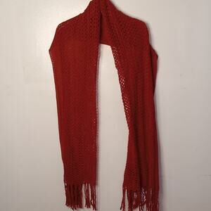 Modena Women's Knitted Elegant Red Knit Scarf. Winter,Warm,Versatile